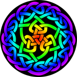 Celtic Knot  Rainbow Colours Black Background Favicon 