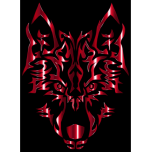 Crimson Symmetric Tribal Wolf Favicon 