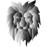 Grayscale Polygonal Lion Face Favicon 