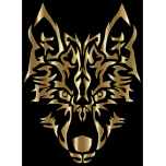 Polished Copper Symmetric Tribal Wolf Favicon 