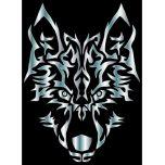 Silver Symmetric Tribal Wolf Favicon 