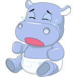 Baby Hippo Crying Favicon 