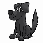 Black Cartoon Dog Favicon 