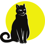 Black Cat On Yellow Background Favicon 