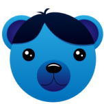 Blue Bear With Parted Hair Favicon 