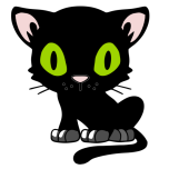 Cartoon Black Cat Favicon 