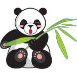 Cartoon Panda And Bamboo Favicon 