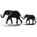 Elephant Family Silhouette Favicon 
