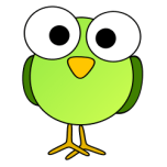 Green Googley Eye Bird Favicon 