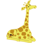 Kneeling Cartoon Giraffe Favicon 