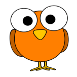 Orange Googley Eye Bird Favicon 