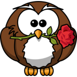 Owl With Rose Favicon 