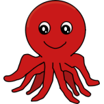 Red Cartoon Octopus Favicon 