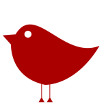 Simple Birdie  Bird  One Color  Flat Favicon 