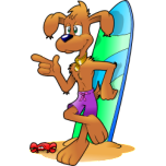Surfer Dog Favicon 