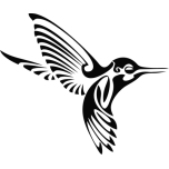Tribal Hummingbird Silhouette Favicon 