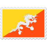 Bhutan Flag Stamp Favicon 