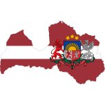 Latvia Map Flag With Stroke And Coat Of Arms Favicon 