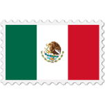 Mexico Flag Stamp Favicon 