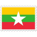 Myanmar Flag Stamp Favicon 
