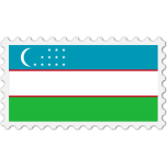 Uzbekistan Flag Stamp Favicon 