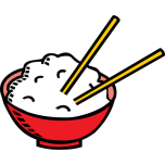 Bowl Of Rice And Chopsticks Favicon 