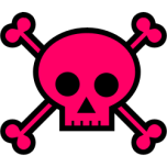 Skull And Crossbones Large Pink Favicon 