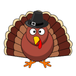 Thanksgiving Turkey With Black Hat Favicon 