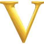 Gold Typography V Favicon 