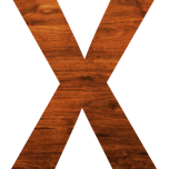 Wood Texture Alphabet X Favicon 