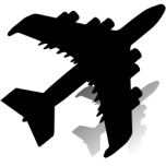 Airplane With Shadow Silhouette Favicon 