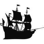 Galleon Ship Silhouette Favicon 
