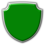 Shield In Green With Grey Background Favicon 