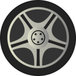 Simple Car Wheel Tire Rims Side View Favicon 