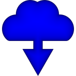 Simple Download Cloud Icon Glowing Favicon 