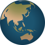 Simple Globe Facing Asia And Australia Favicon 