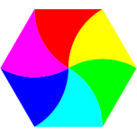 Swirly Hexagon  Color Favicon 