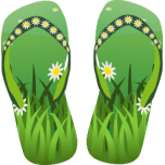 Thong Green With Grass And Flowers Favicon 