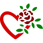 Rose And Heart Colour Favicon 