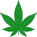 Squares Mosaic Marijuana Leaf Favicon 