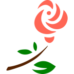 Stylised Rose  Colour Favicon 
