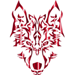  Crimson Symmetric Tribal Wolf No Background   Favicon Preview 
