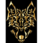 Gold Symmetric Tribal Wolf Favicon 