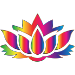 Rainbow Lotus Flower Silhouette No Background Favicon 