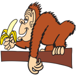 Ape Eating Banana Favicon 