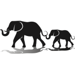 Elephant Family Silhouette Favicon 