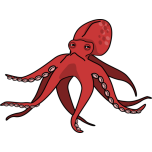 Pink Cartoon Octopus Favicon 