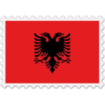 Albania Flag Stamp Favicon 