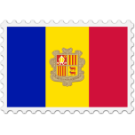 Andorra Flag Stamp Favicon 