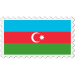 Azerbaijan Flag Stamp Favicon 